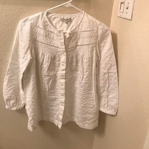 Madewell pintuck eyelet blouse