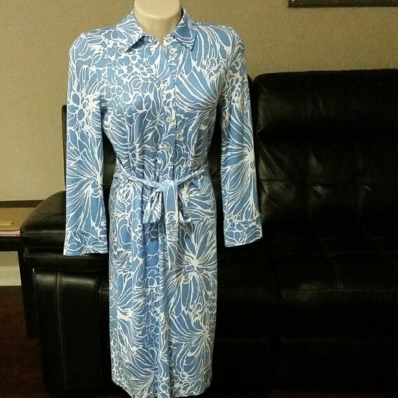 Talbots 3/4 Sleeve Shirt Wrap Dress - Picture 2 of 3
