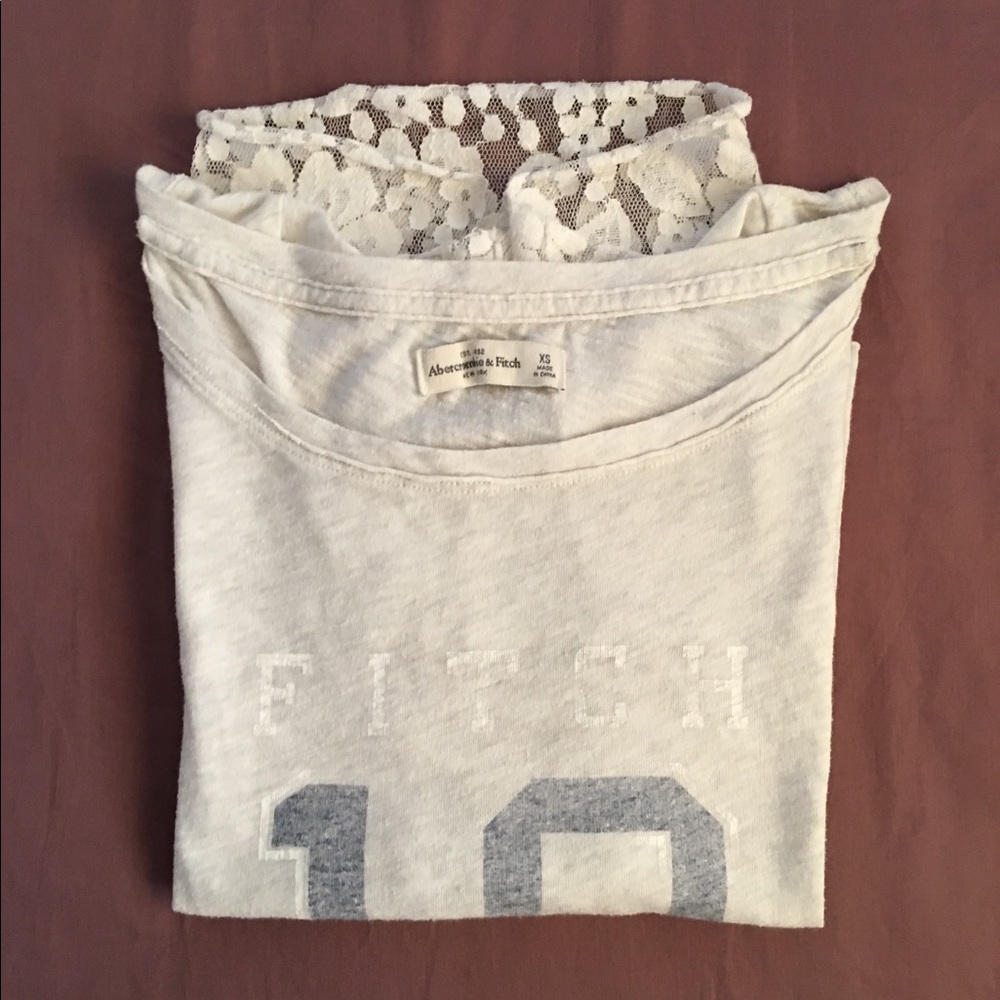ABERCROMBIE & FITCH / White Lace Jersey