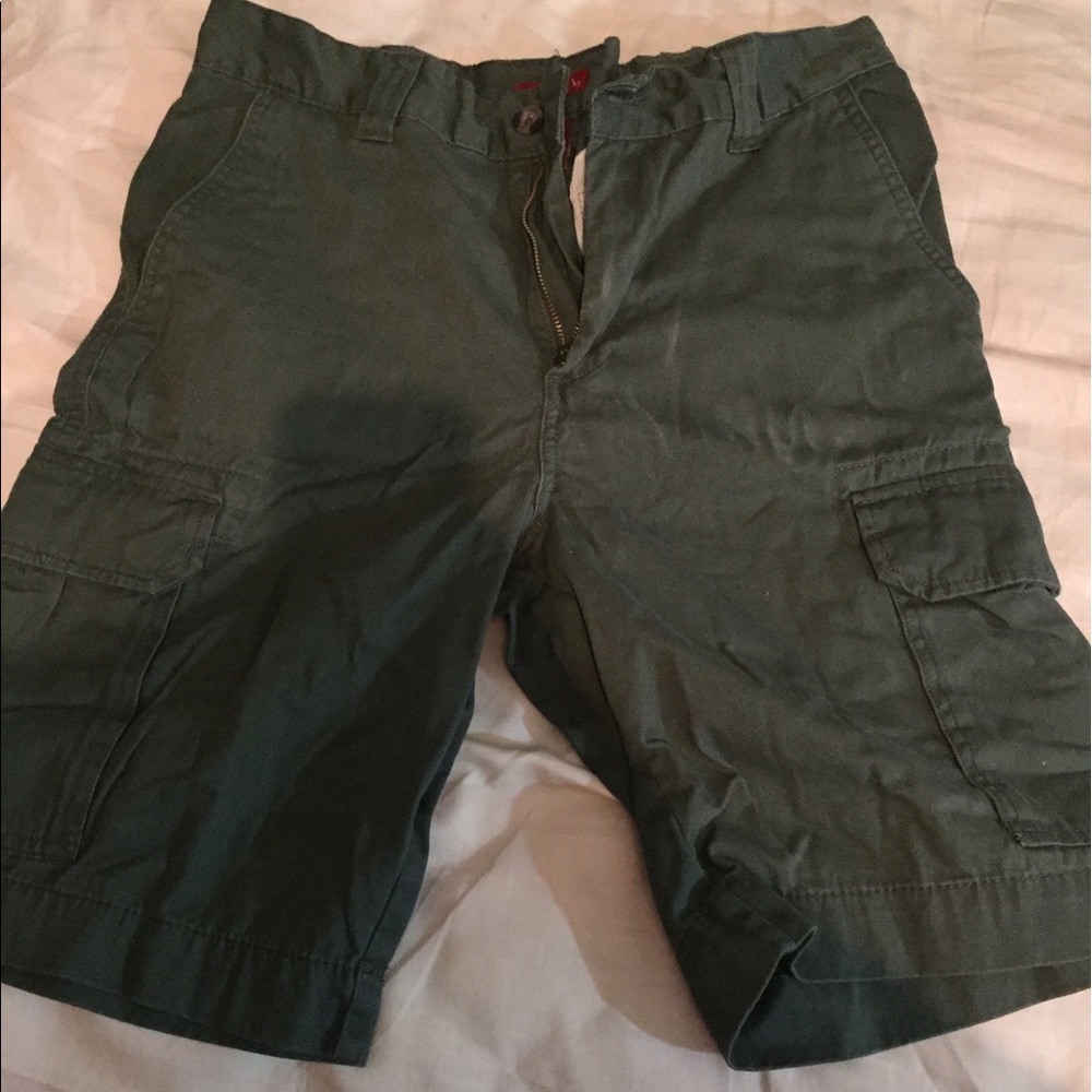 Green cargo shorts