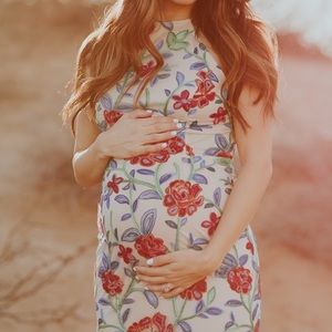 Floral halter stretchy dress
