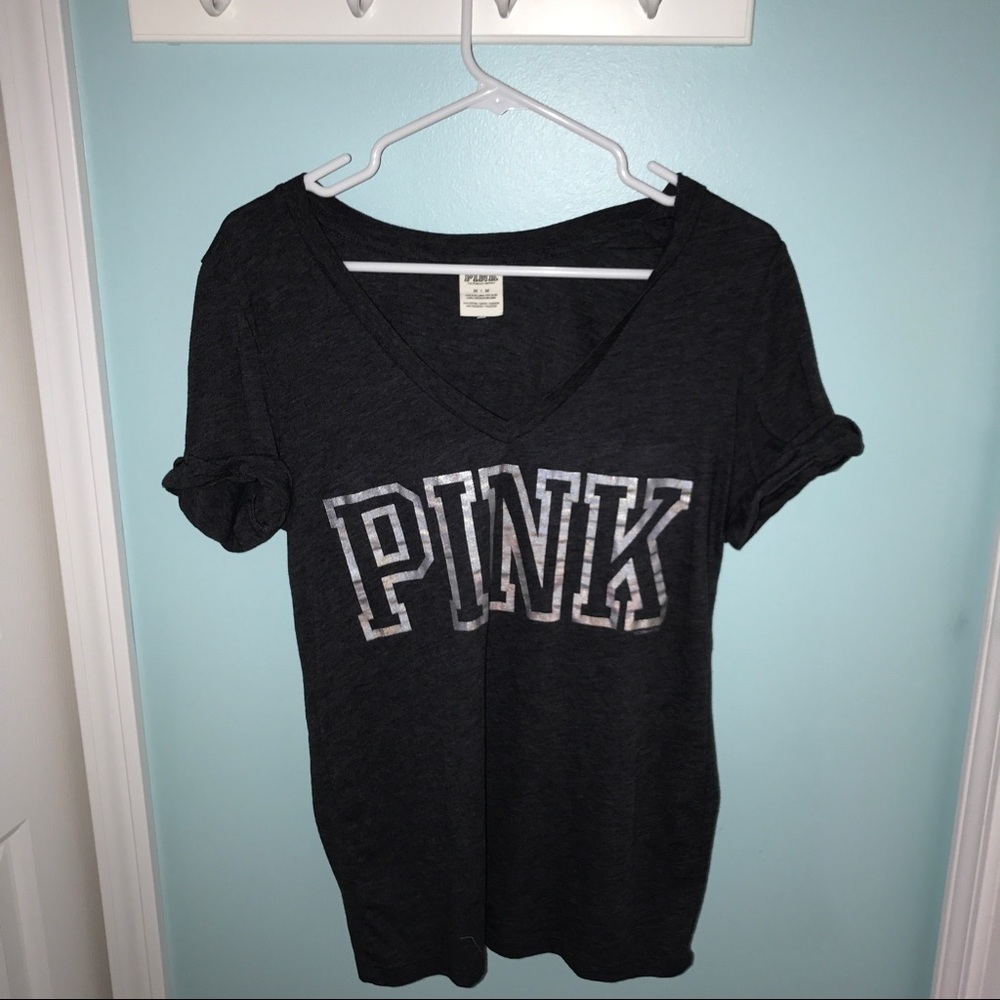 Dark Grey VS PINK V Neck