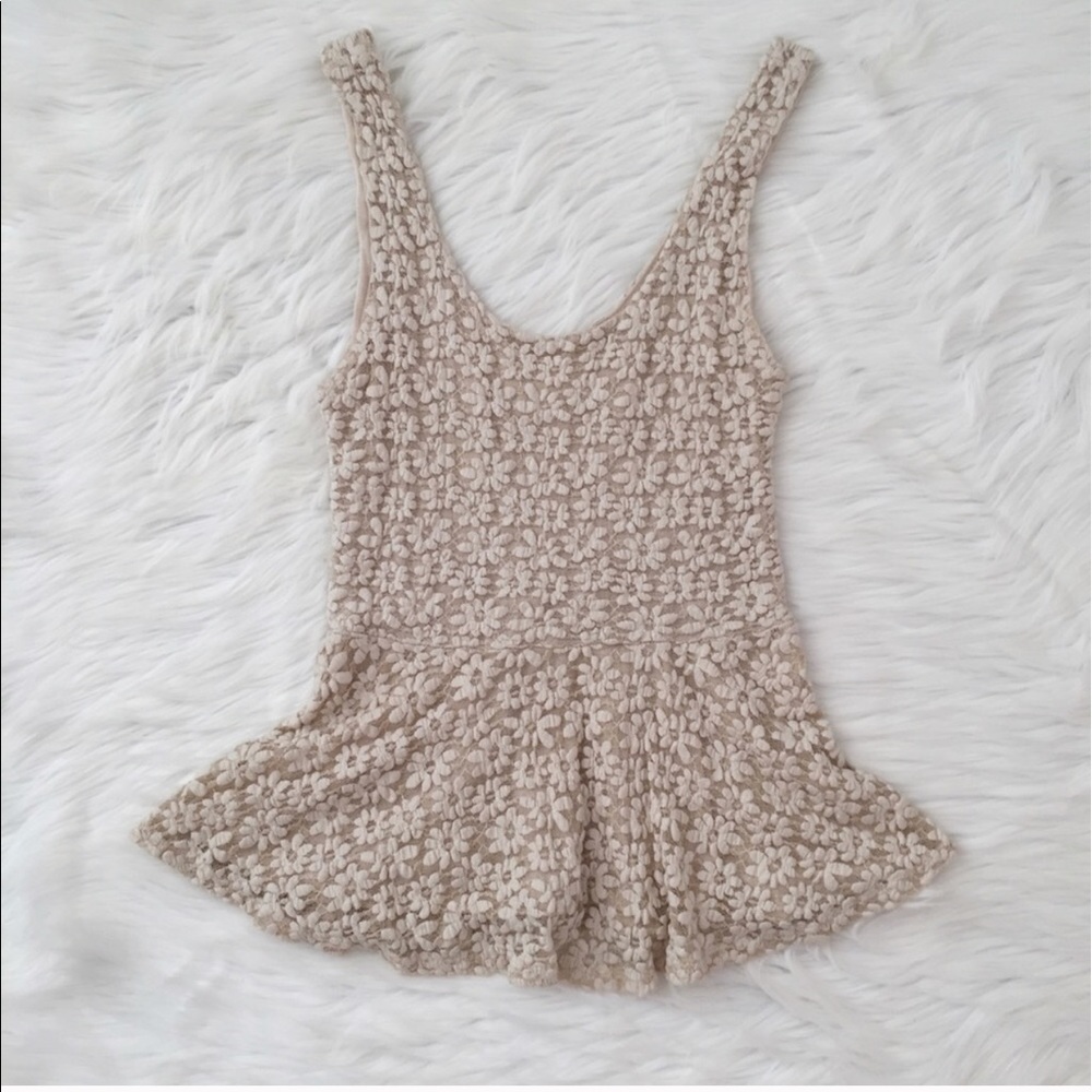 Urban outfitter floral lace peplum blouse