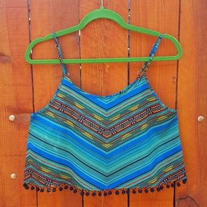 Tribal Pompom Crop Top