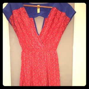 Summer red blue dress