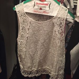 White lace tank