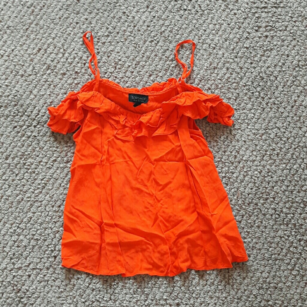 Topshop summer cold shoulder ruffle top