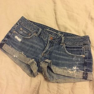 AE Distressed Shortie Shorts