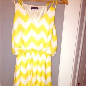Yellow cream summer dress