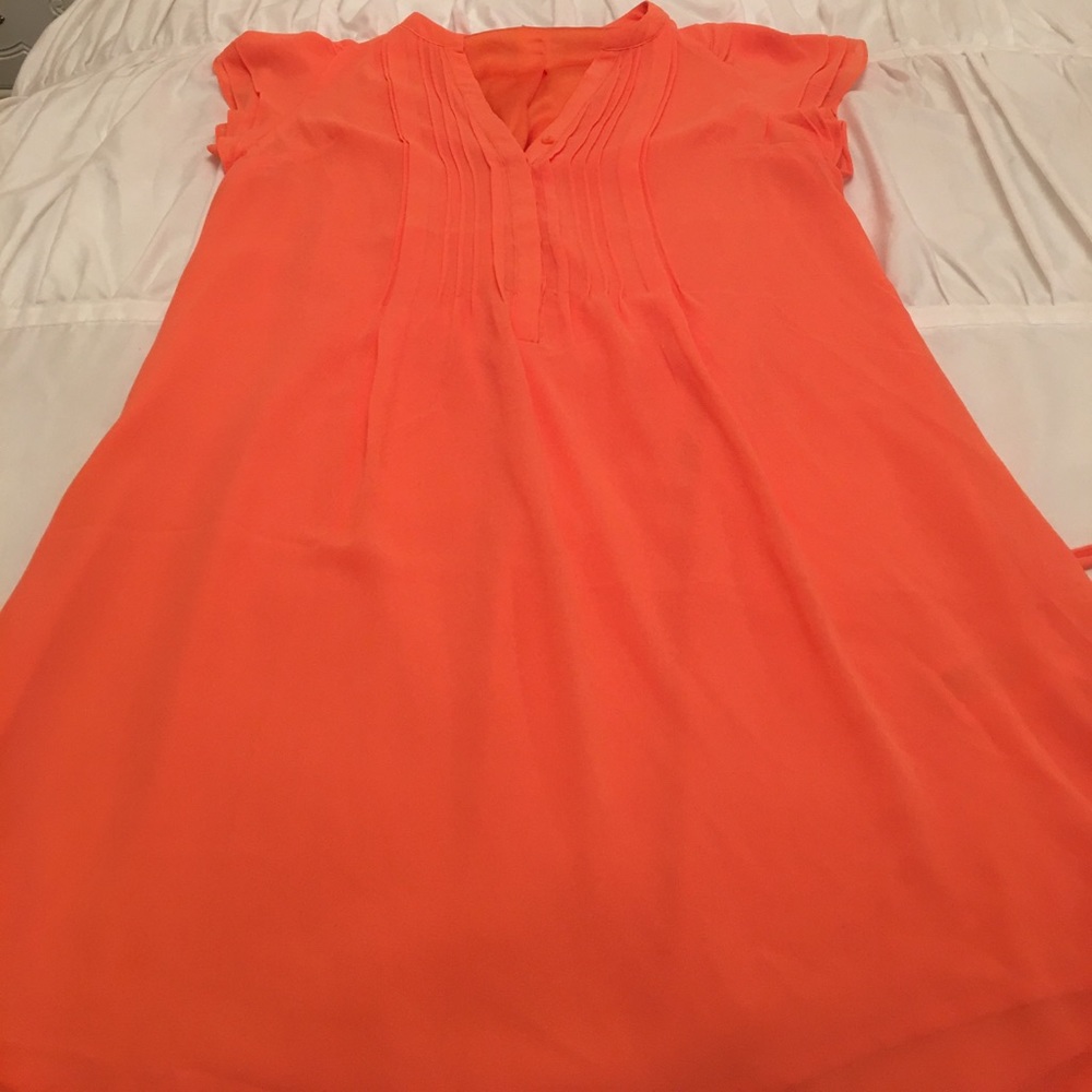 Peach shirt dress