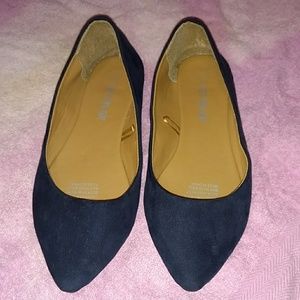 Lightly worn navy blue flats