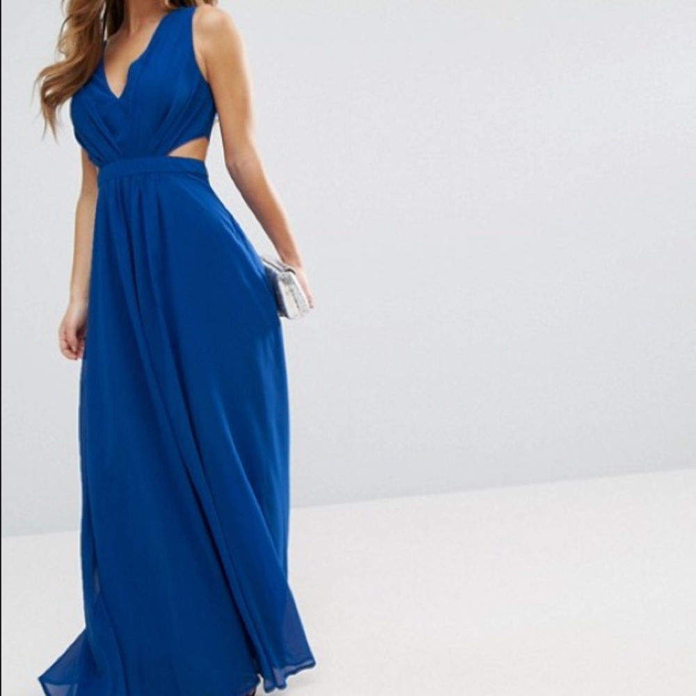 Cobalt blue maxi dress.