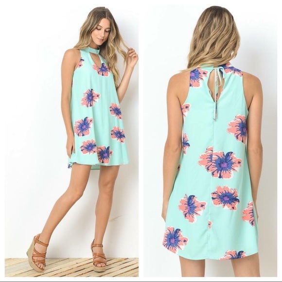 Lindley Lately Dresses & Skirts - FINAL SALE! Mint Floral Shift Dress