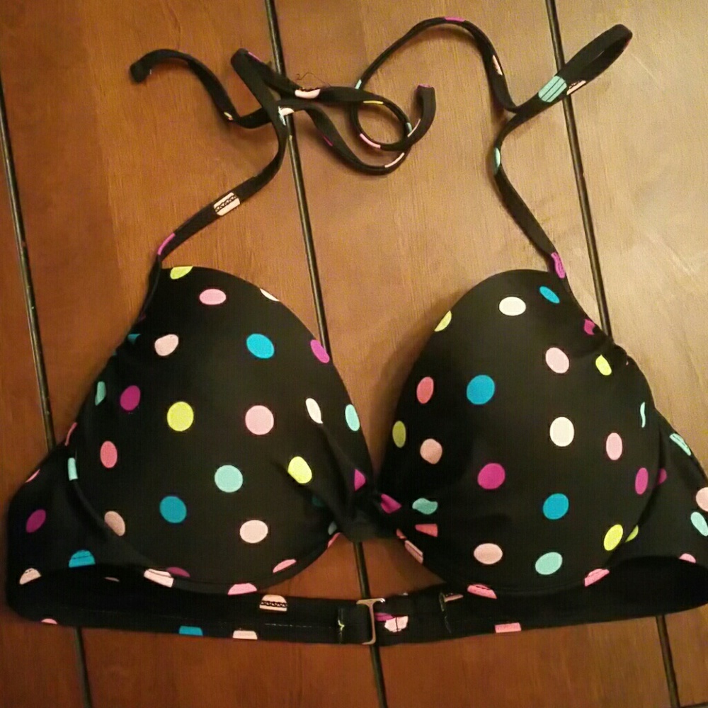 NWOT Polka dot Push up Bikini top sz xl