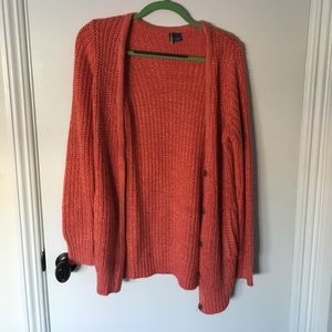 Coral/Orange Super Thick Knit Cardigan