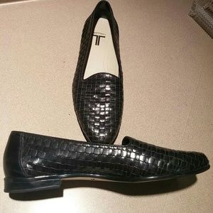 Basic Dark, Dark Blue Woven Everyday Flats