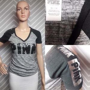 PINK black, grey and silver shirt