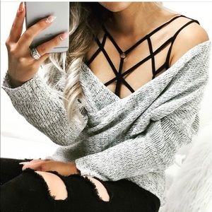 Black caged bralette (small-3xlarge)