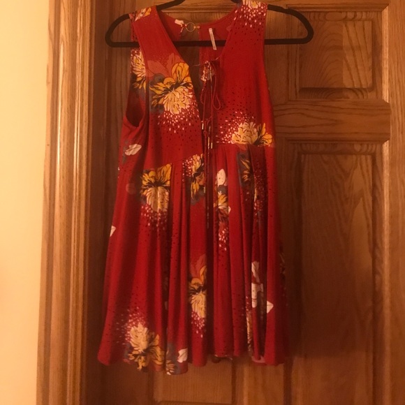 Free People red floral dress - Picture 2 of 3