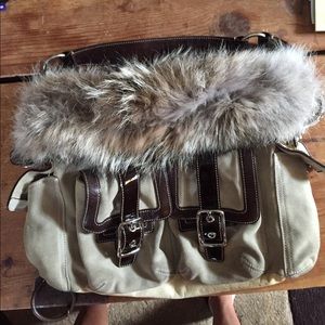 Coyote fur coach bag