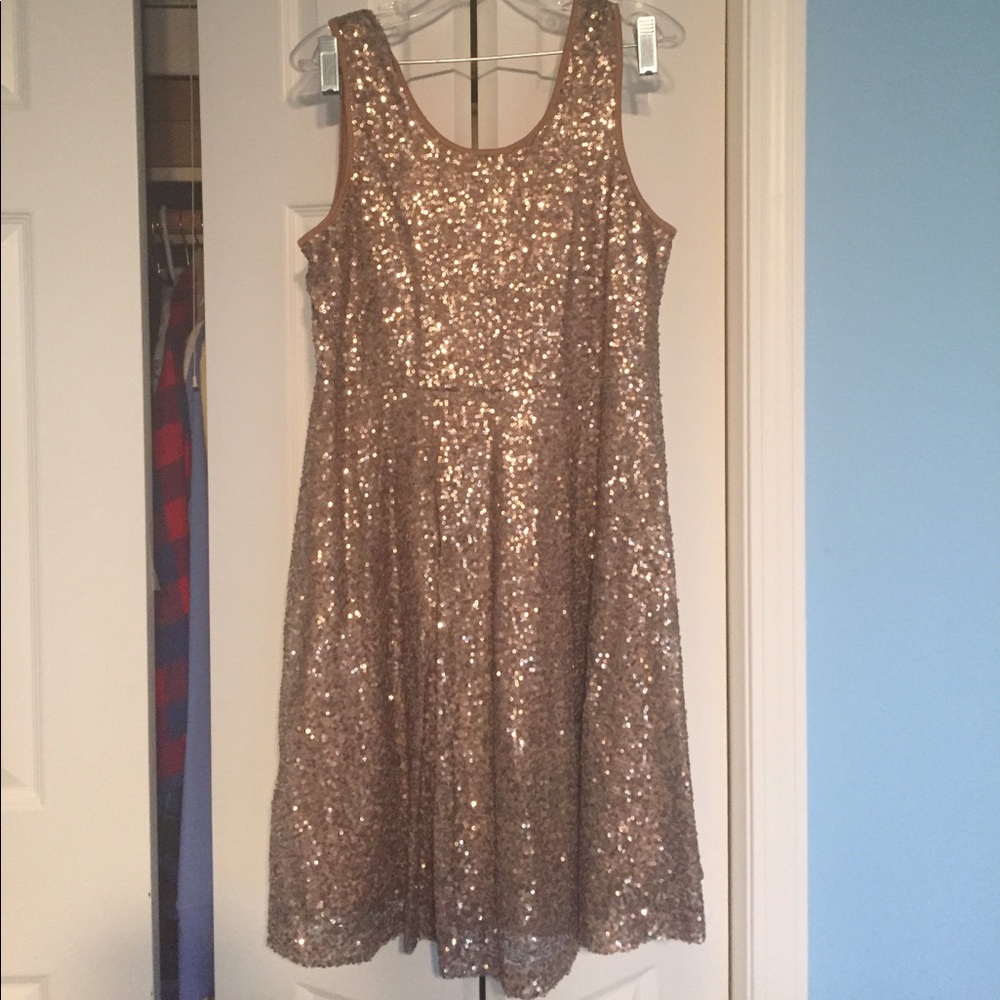 Gold sequin party dress
