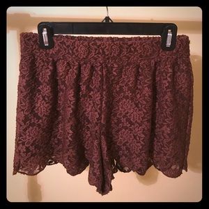 NEW Free People M shorts in plum lace