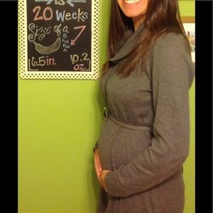 Gray Maternity Sweater Dress
