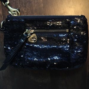 Black Sequin Coach Wristlet