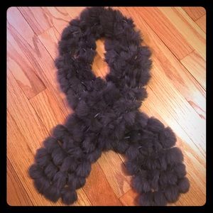 Real Rabbit Fur Puff Scarf