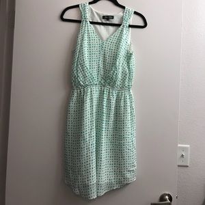 Green and white dress