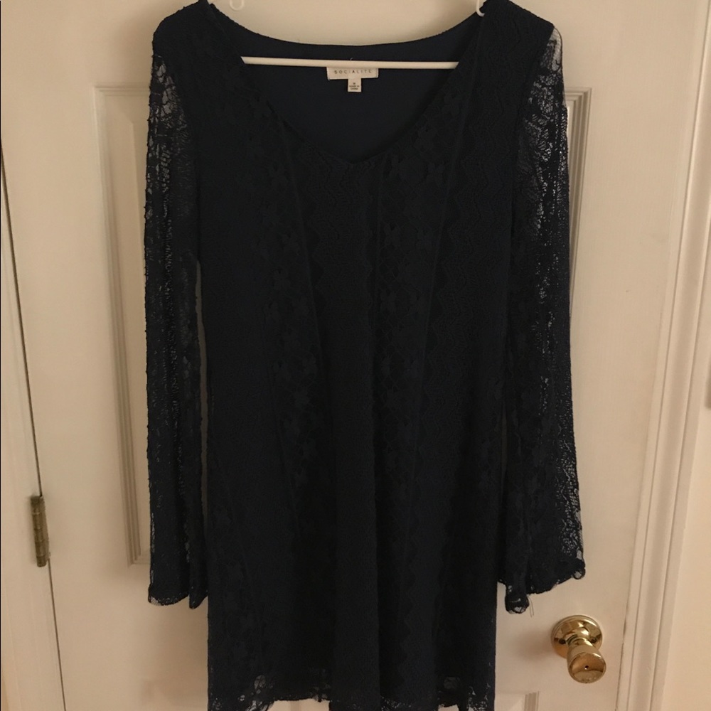 navy lace dress