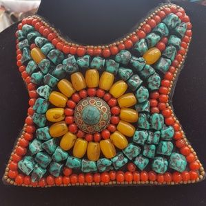 Handmade statement tribal necklace!