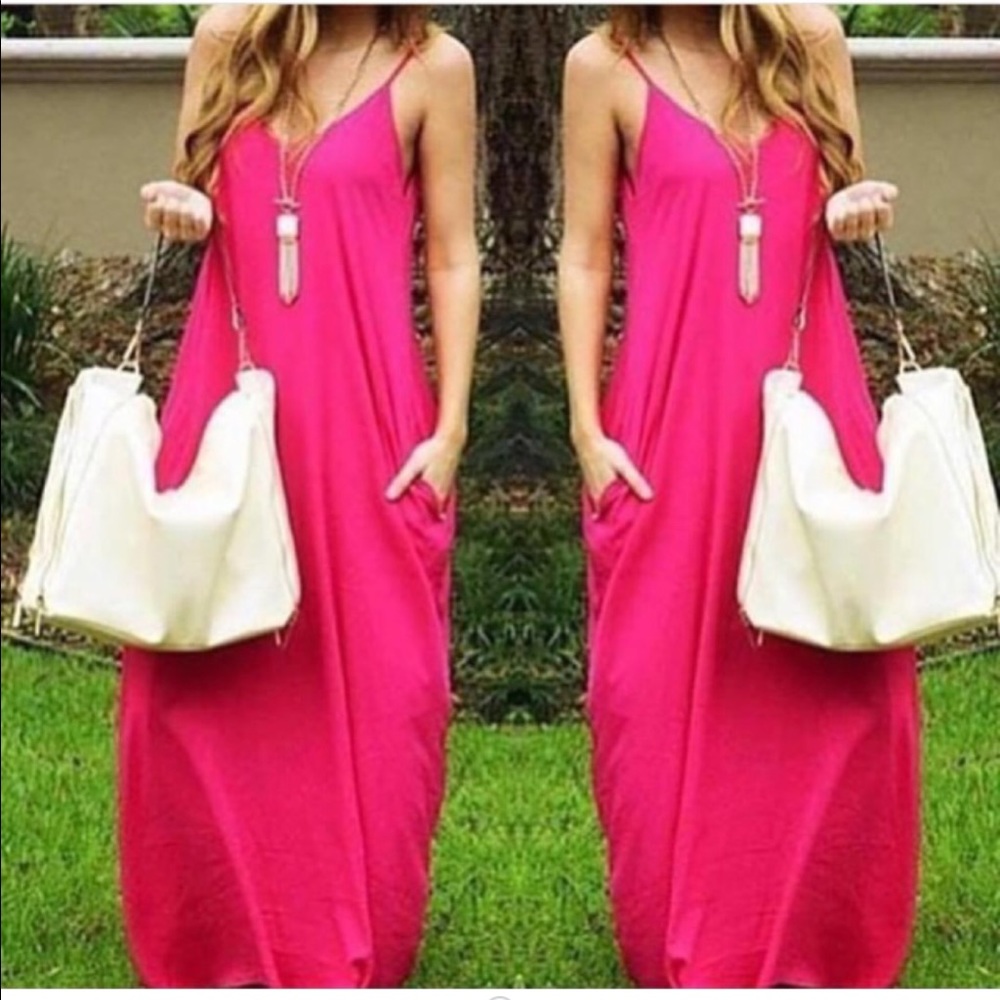 Maxi dress with pockets (small, medium, large)