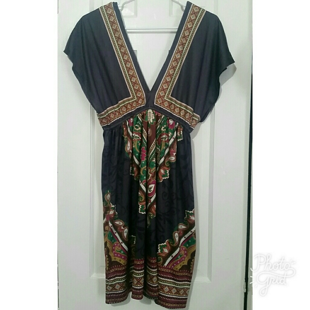 Flying Tomato Multi Colored Deep V neck dress