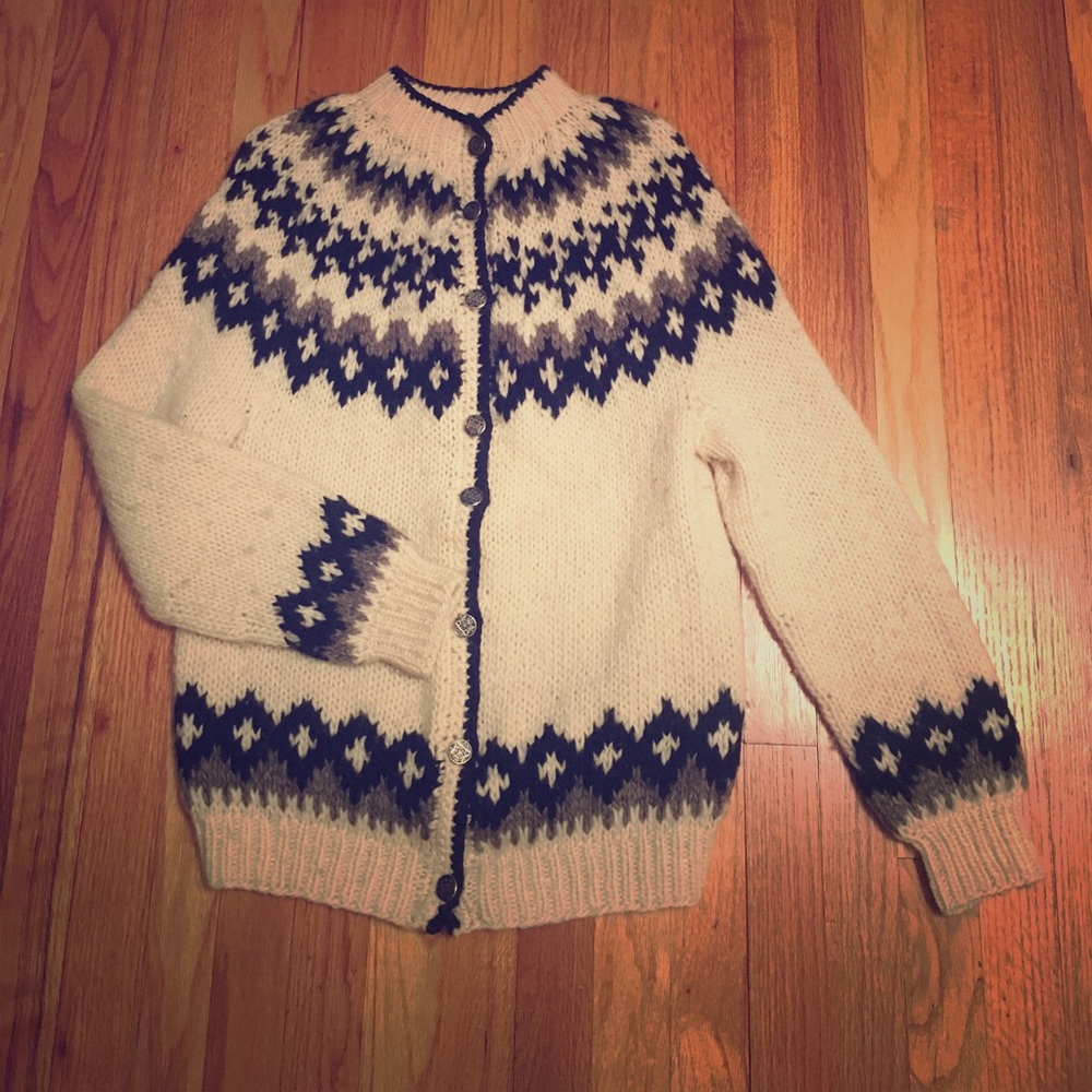 Handmade Irish Wool Button Down Sweater - M/L