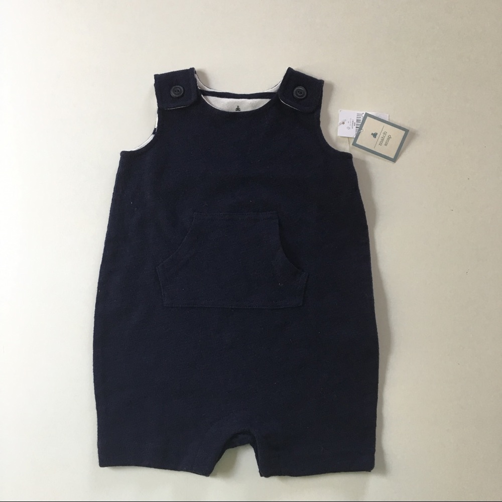 Navy blue cotton romper