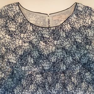 Loft Blue and White Dress