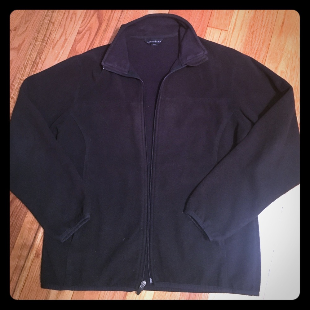 Black Lands End Zipper Fleece Sz S