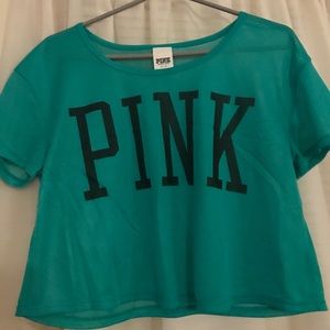 VS Green Jersey Crop Top
