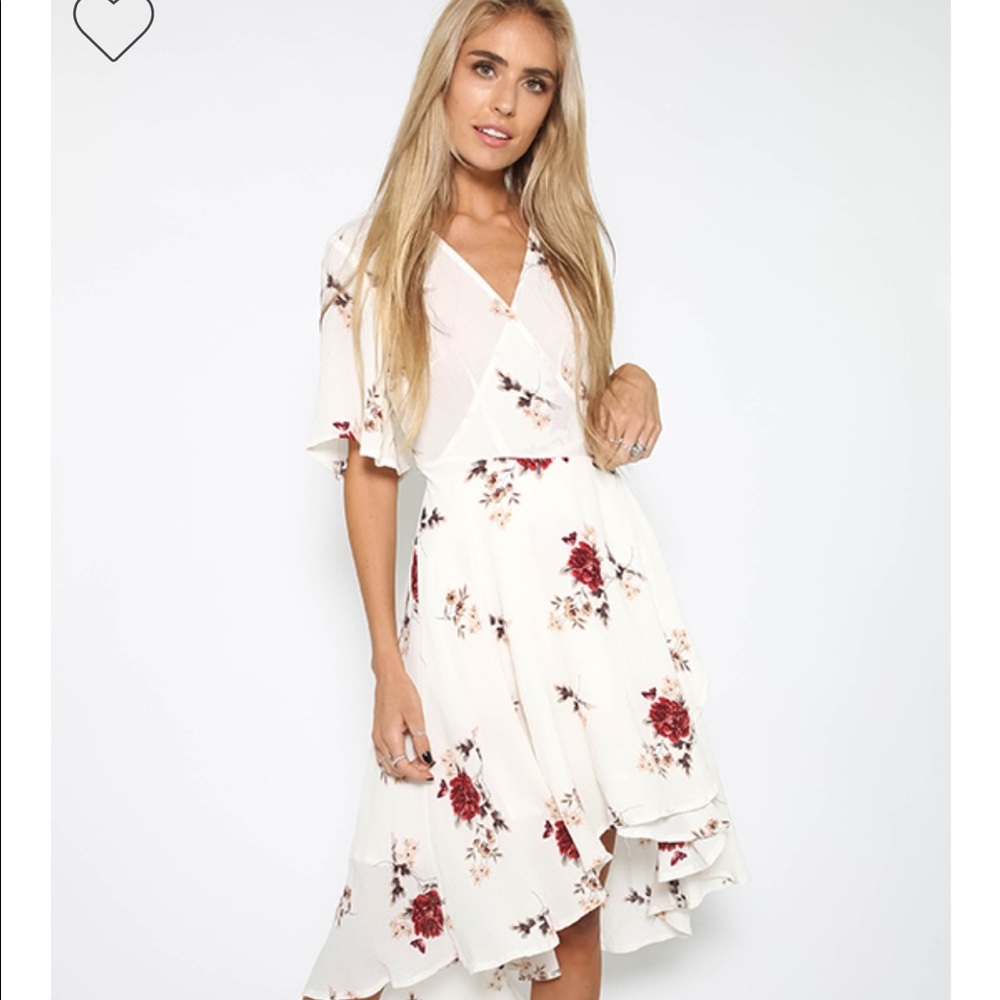 White floral wrap dress!! Size 10 Australia