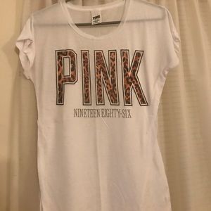 VS White T with Cheetah Print
