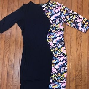 Navy & Floral Midi Dress 🌸