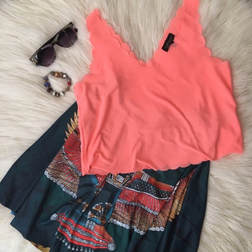 Topshop Scalloped Crop Top