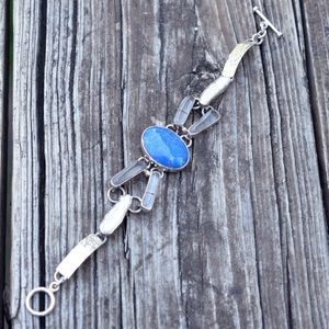 925 Bigwa Pearl, Sodalite and glass bracelet