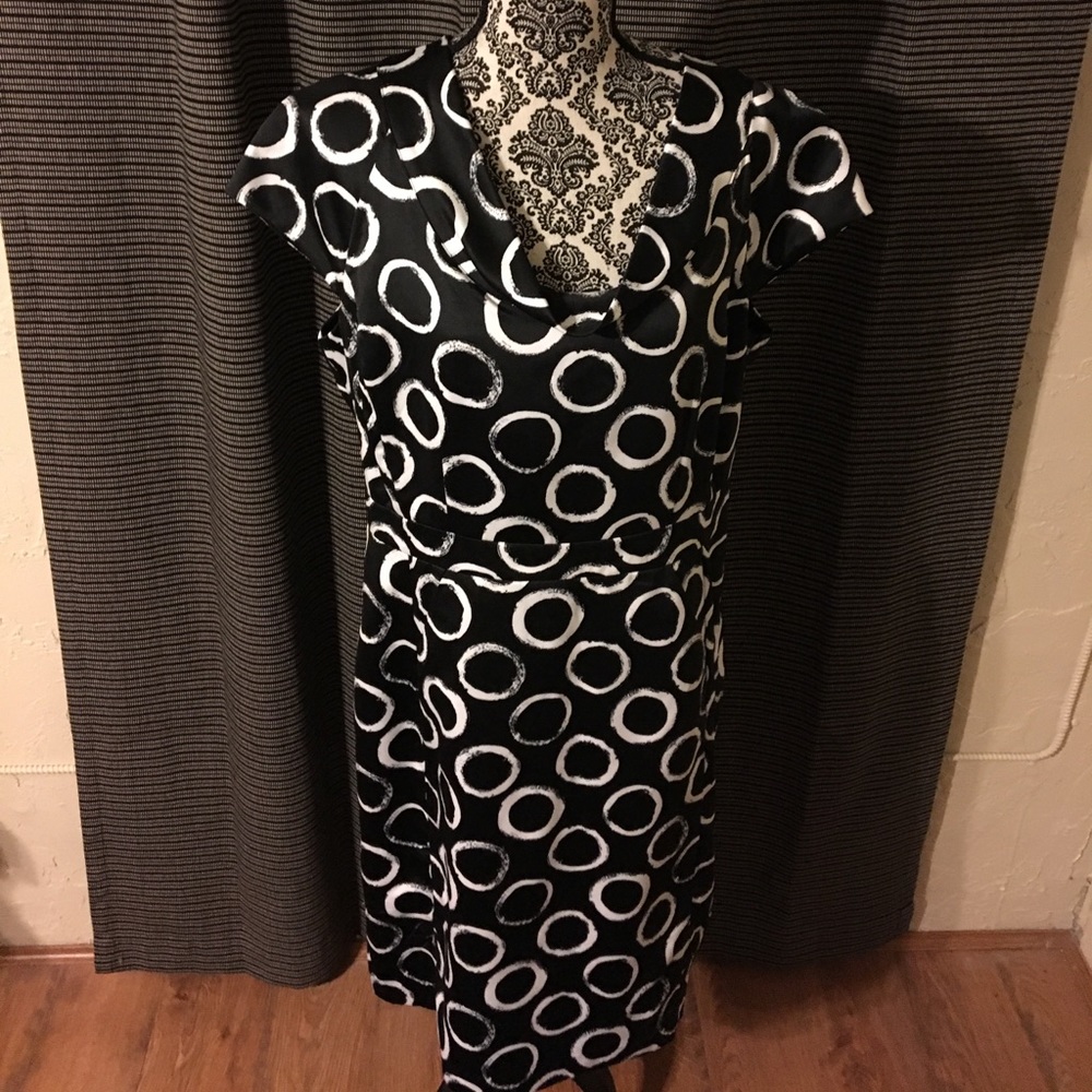 Black and White Dress with Circles