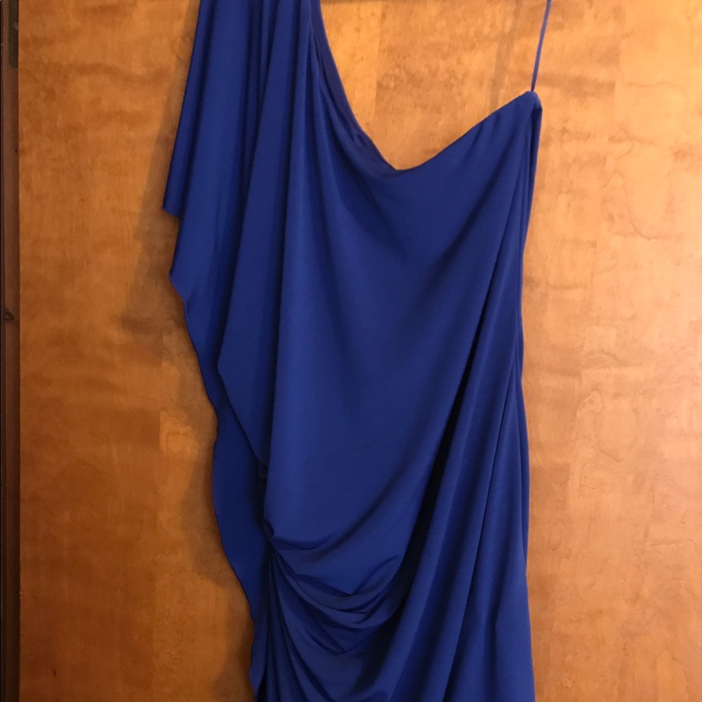 Blue one shoulder dress