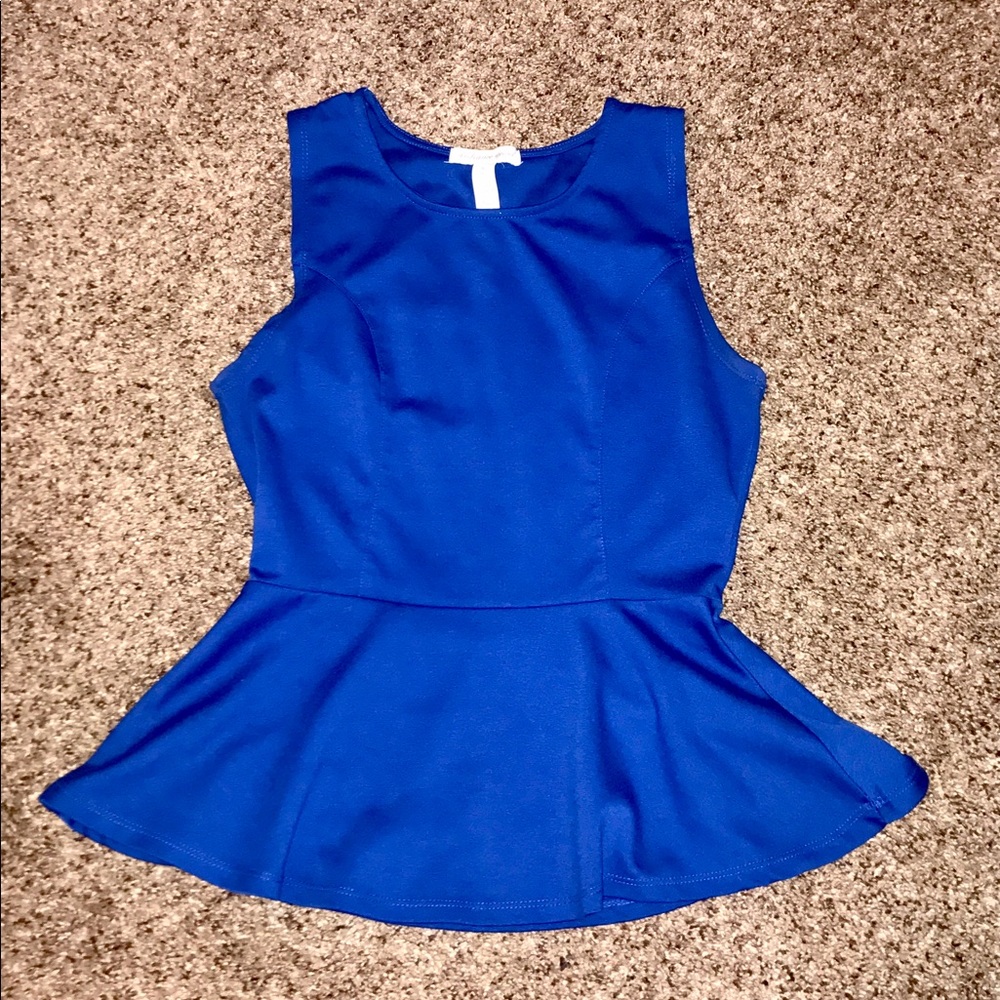 Blue Peplum Top!