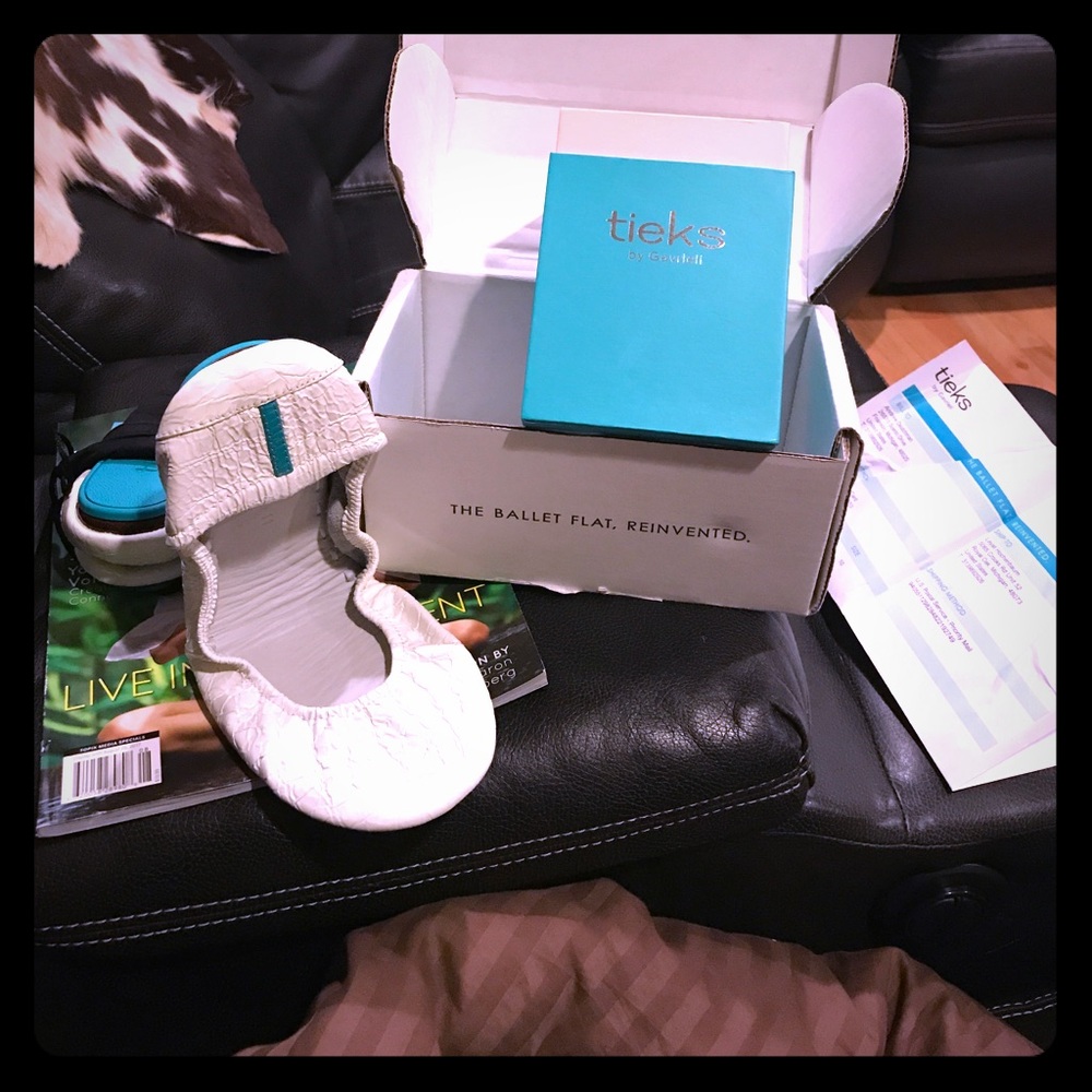 Tieks! "Color Pop Collection" White Diamond Croc