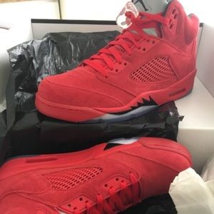 sued red Jordan 5s