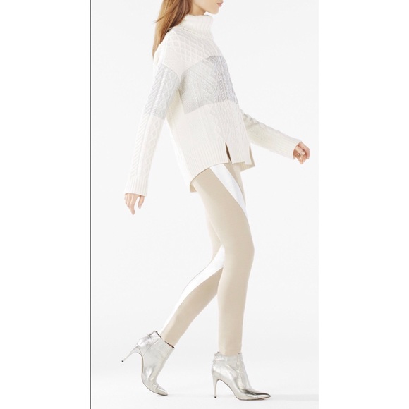 BCBGMaxAzria Sweaters - BCBG Mekiya Metallic-Blocked Sweater, Size S